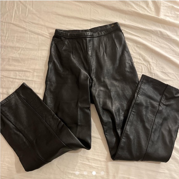 Vintage high rise leather trousers - Picture 2 of 4